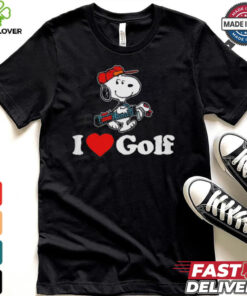 Official Snoopy I love golf T shirt 3 Official Snoopy I love golf T shirt