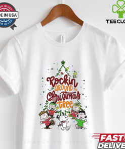 Official Snoopy Merry Christmas 2024 Rockin Around The Christmas Tree Sweatshirt