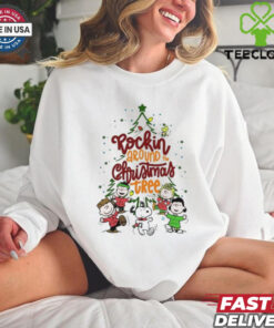 Official Snoopy Merry Christmas 2024 Rockin Around The Christmas Tree Sweatshirt