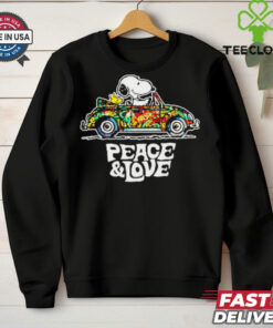 Official Snoopy Peace & Love Car Ugly T shirt