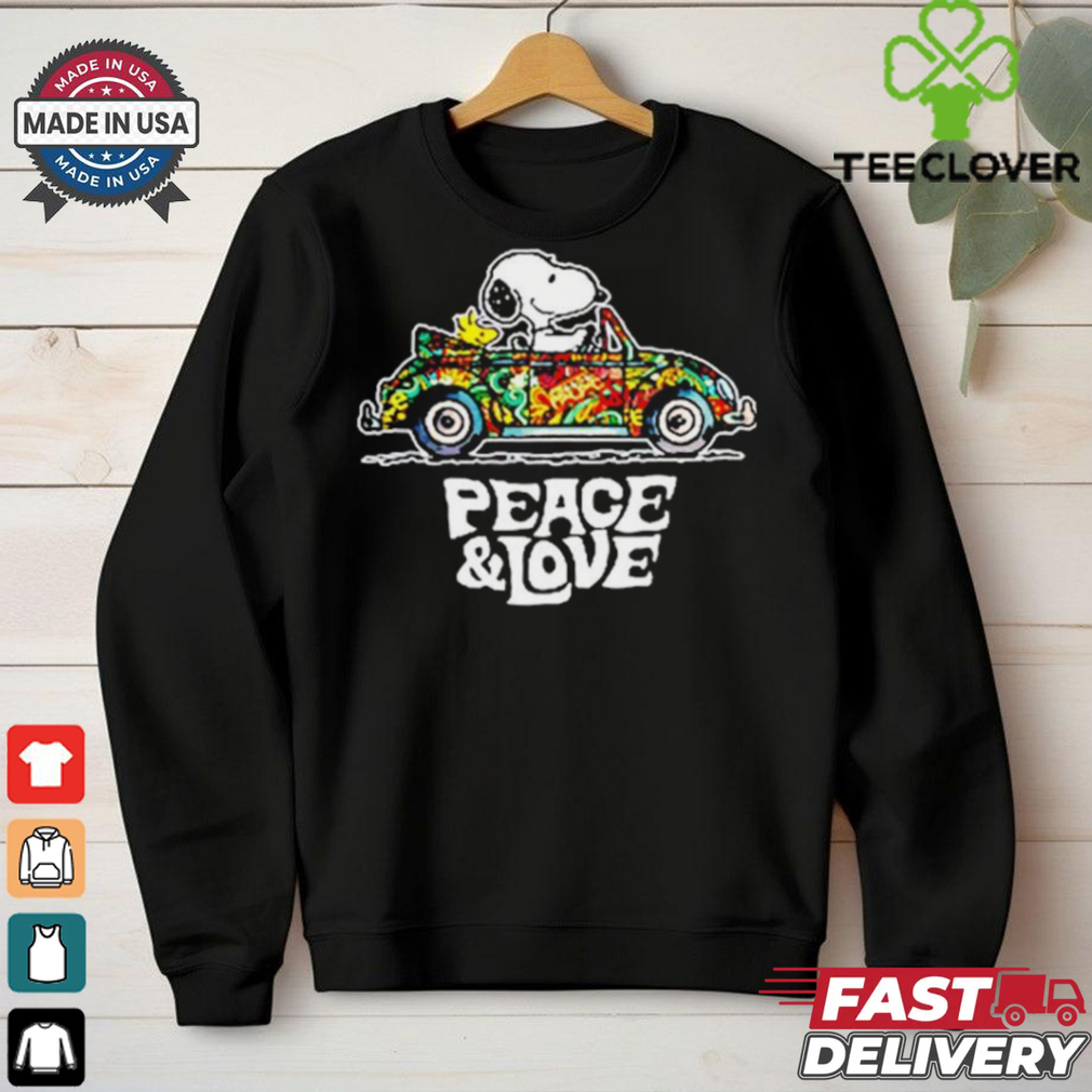 Official Snoopy Peace & Love Car Ugly T shirt Official Snoopy Peace & Love Car Ugly T shirt