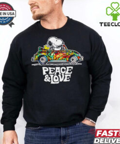 Official Snoopy Peace & Love Car Ugly T shirt