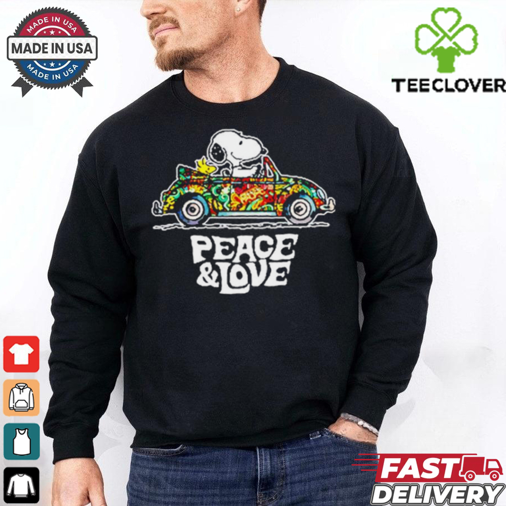 Official Snoopy Peace & Love Car Ugly T shirt Official Snoopy Peace & Love Car Ugly T shirt