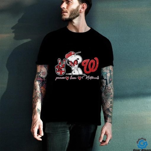 Official Snoopy Peace Love Washington Nationals Shirt