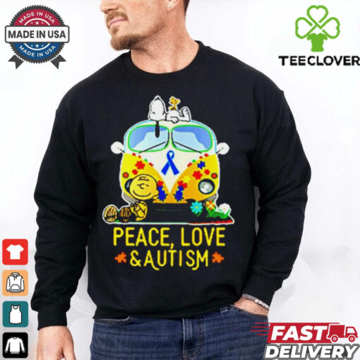 Official Snoopy Peace Love and Autism Ugly T shirt