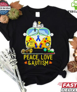 Official Snoopy Peace Love and Autism Ugly T shirt