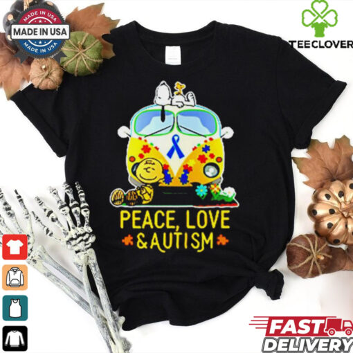 Official Snoopy Peace Love and Autism Ugly T shirt