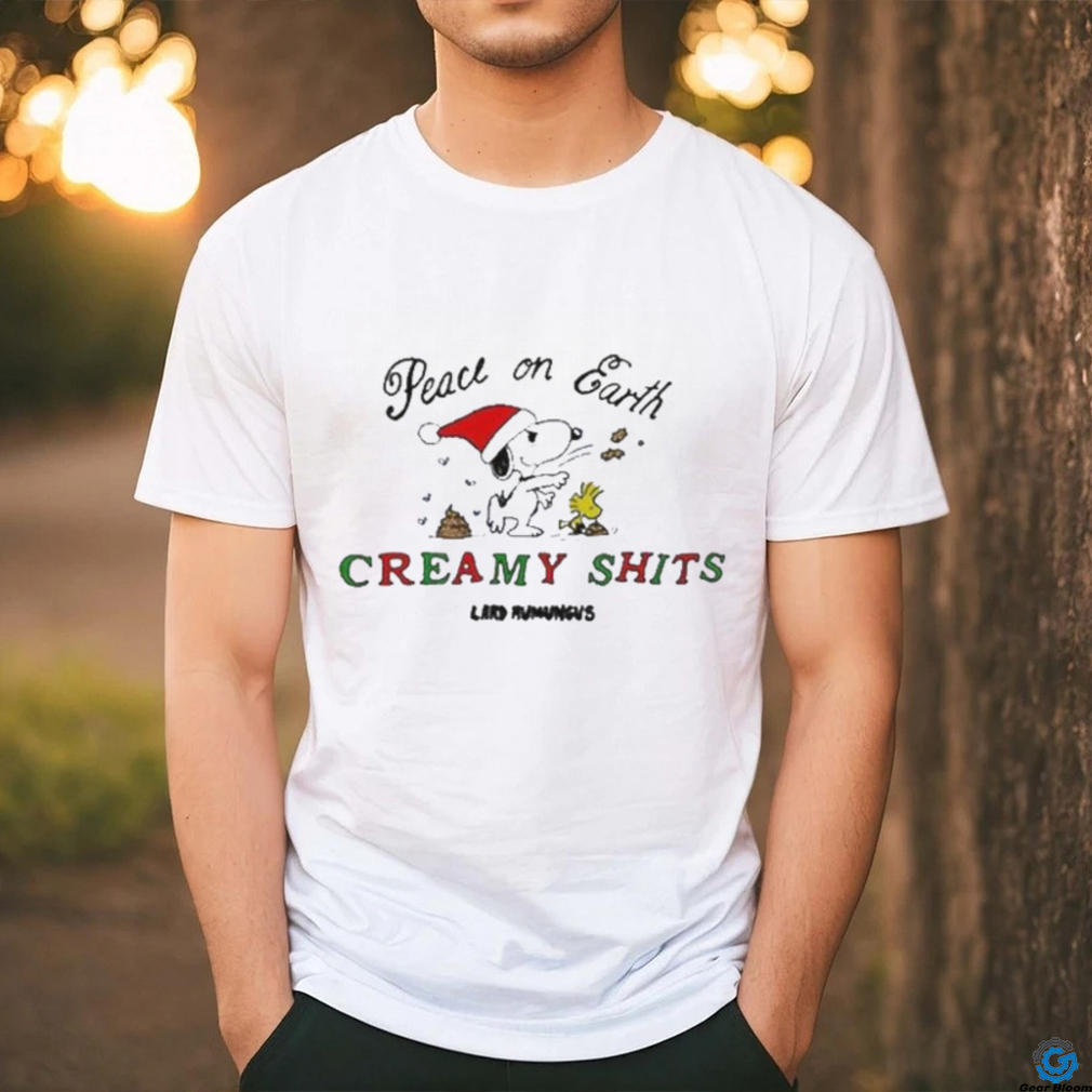 Official Snoopy Peace On Earth Creamy Shits T Shirt Official Snoopy Peace On Earth Creamy Shits T Shirt