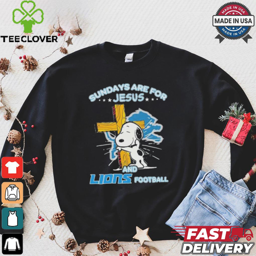 Official Snoopy Sundays Are For Jesus And Detroit Lions Football Shirt Official Snoopy Sundays Are For Jesus And Detroit Lions Football Shirt