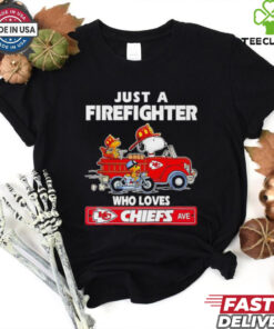 Official Snoopy and Woodstock Driver Just a Firefighter Who Loves Kansas City Chiefs shirt