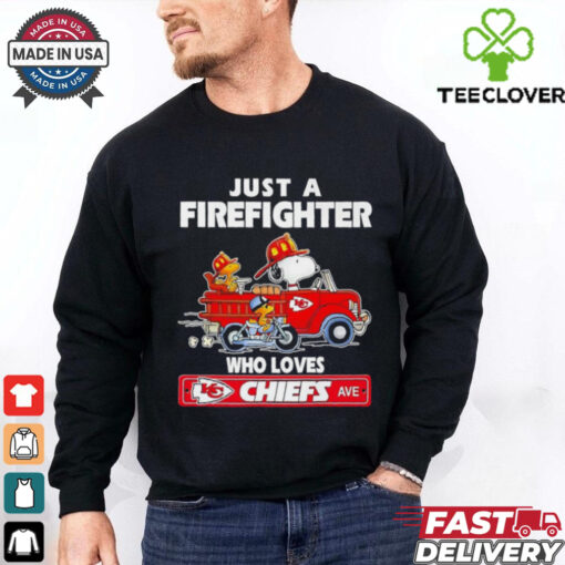 Official Snoopy and Woodstock Driver Just a Firefighter Who Loves Kansas City Chiefs shirt