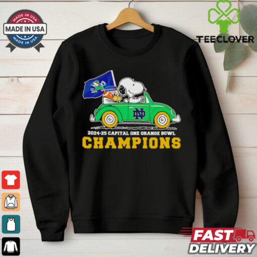 Official Snoopy driving car 2024 25 Capital One Orange Bowl Champions shirt