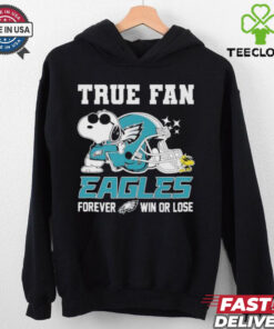 Official Snoopy true fan Philadelphia Eagles forever win or lose shirt