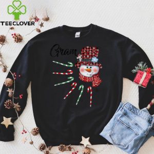 Official Snowman Gram Candy Cane Red Plaid Christmas Gifts T Shirt