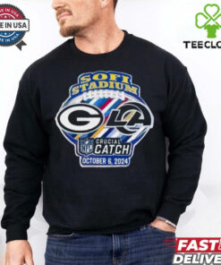 Official Soft Stadium Green Bay Packers Vs Los Angeles Rams NFL Crucial Catch October 6, 2024 Logo t shirt