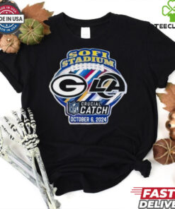 Official Soft Stadium Green Bay Packers Vs Los Angeles Rams NFL Crucial Catch October 6, 2024 Logo t shirt