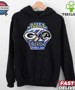 Official Soft Stadium Green Bay Packers Vs Los Angeles Rams NFL Crucial Catch October 6, 2024 Logo t shirt