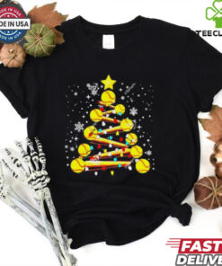 Official Softball Christmas Tree Softball Light Xmas Football Merry Christmas Sweatshirt