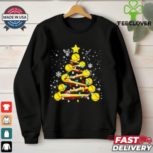 Official Softball Christmas Tree Softball Light Xmas Football Merry Christmas Sweatshirt