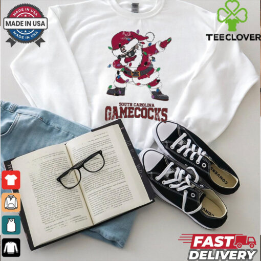 Official South Carolina Gamecocks Dabbing Santa Claus Ugly Christmas Light shirt