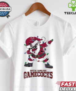 Official South Carolina Gamecocks Dabbing Santa Claus Ugly Christmas Light shirt