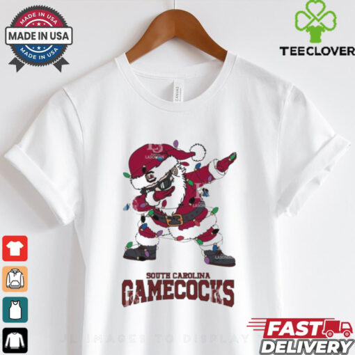 Official South Carolina Gamecocks Dabbing Santa Claus Ugly Christmas Light shirt