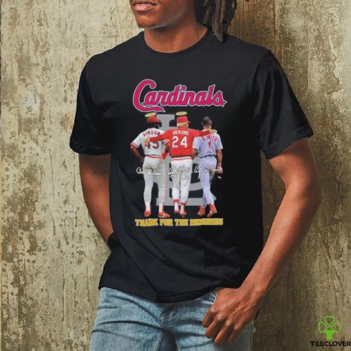 Official St Louis Cardinals Gibson Herzog And O. Smith Thank You For The Memories Signatures Shirt