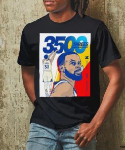 Official Stephen Curry Golden State Warriors NBA History To Reach 3500 Threes T Shirt