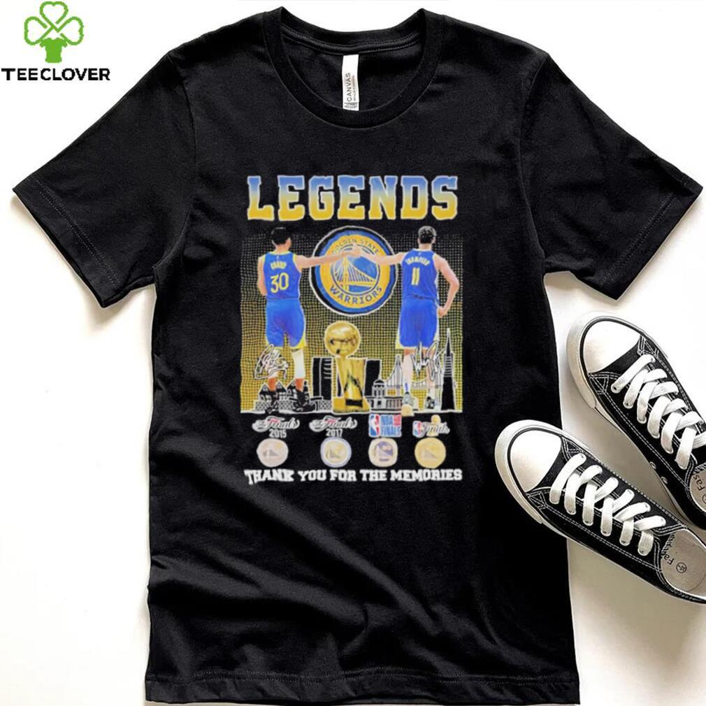 Official Stephen Curry and Klay Thompson Legends Golden State Warriors Thank You For The Memories Signatures Shirt Official Stephen Curry and Klay Thompson Legends Golden State Warriors Thank You For The Memories Signatures Shirt