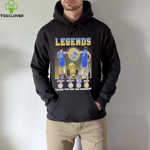 Official Stephen Curry and Klay Thompson Legends Golden State Warriors Thank You For The Memories Signatures Shirt