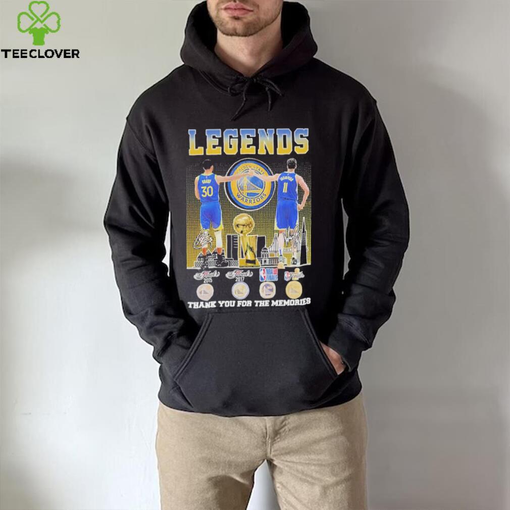 Official Stephen Curry and Klay Thompson Legends Golden State Warriors Thank You For The Memories Signatures Shirt Official Stephen Curry and Klay Thompson Legends Golden State Warriors Thank You For The Memories Signatures Shirt