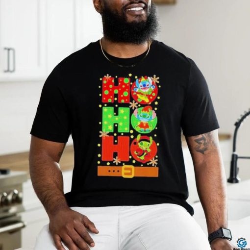 Official Stitch Elf Grinch Stitch Ho Ho Ho Christmas T shirt