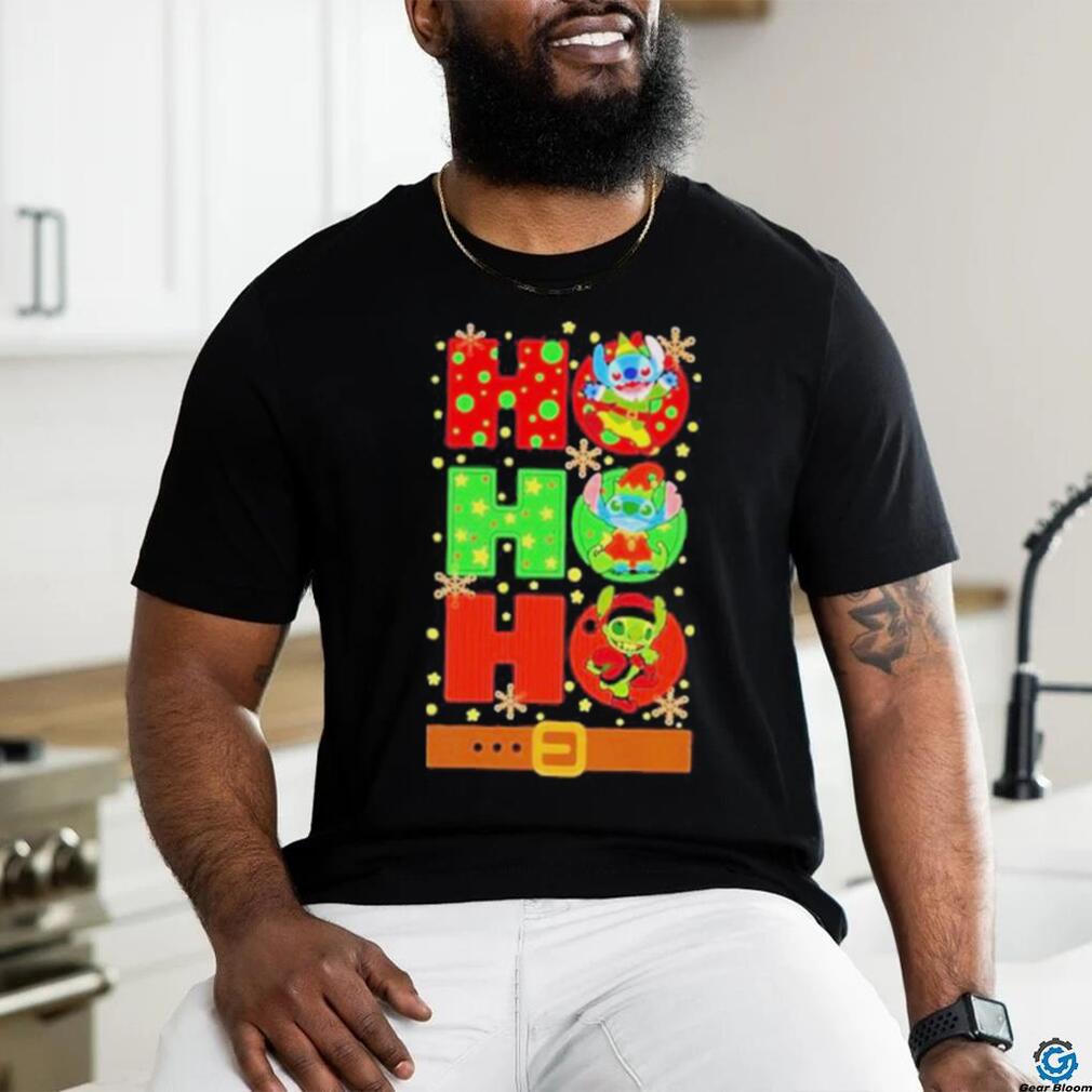 Official Stitch Elf Grinch Stitch Ho Ho Ho Christmas T shirt Official Stitch Elf Grinch Stitch Ho Ho Ho Christmas T shirt