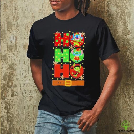 Official Stitch Elf Grinch Stitch Ho Ho Ho Christmas T shirt