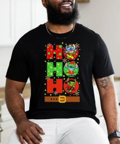 Official Stitch Elf Grinch Stitch Ho Ho Ho Christmas Tee Shirt