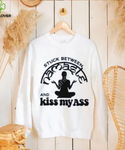 Official Stuck Between Namaste And Kiss My Ass Shirt 2 Official Stuck Between Namaste And Kiss My Ass Shirt