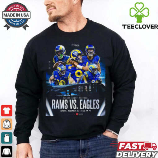Official Sunday Night Lights Rams vs. Eagles Nov 24, 2024 Game Shirt