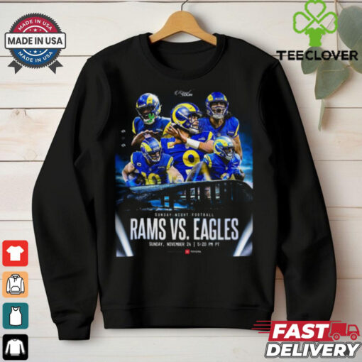 Official Sunday Night Lights Rams vs. Eagles Nov 24, 2024 Game Shirt