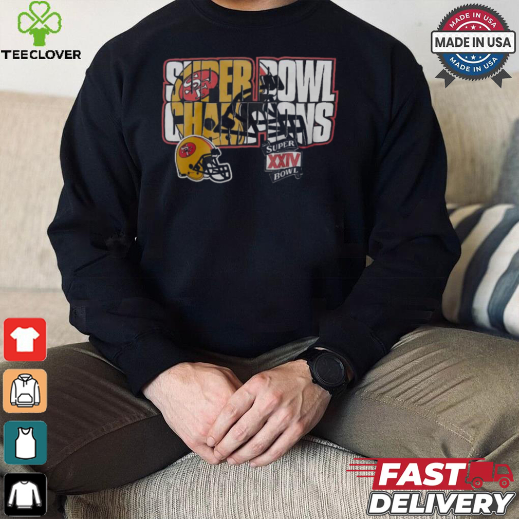 Official Super XXIV Bowl Champions NFL San Francisco 49ers All Over t shirt Official Super XXIV Bowl Champions NFL San Francisco 49ers All Over t shirt