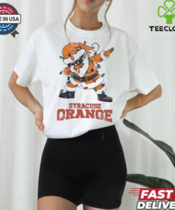 Official Syracuse Orange Dabbing Santa Claus Ugly Christmas Light shirt
