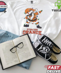 Official Syracuse Orange Dabbing Santa Claus Ugly Christmas Light shirt
