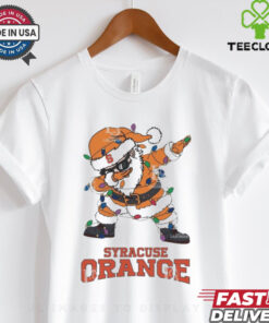 Official Syracuse Orange Dabbing Santa Claus Ugly Christmas Light shirt