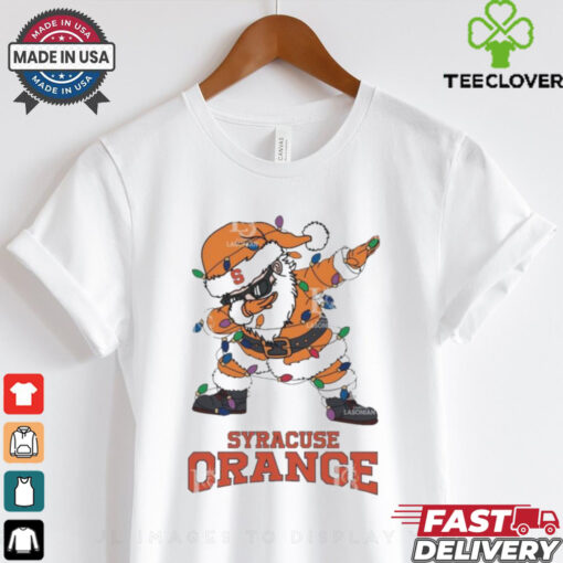 Official Syracuse Orange Dabbing Santa Claus Ugly Christmas Light shirt
