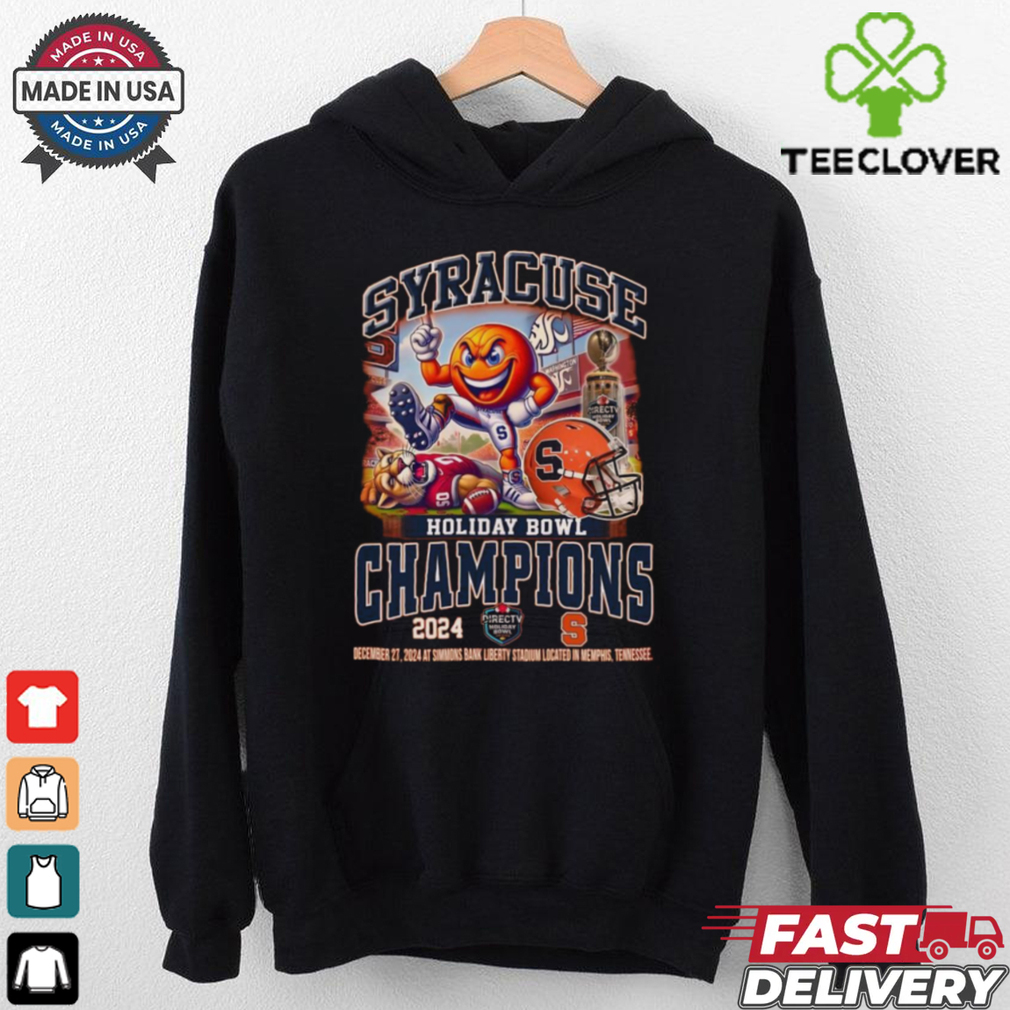 Official Syracuse Orange Holiday Bowl Champions 2024 Dec 27 At Simmons Bank Liberty Stadium Mascot t shirt Official Syracuse Orange Holiday Bowl Champions 2024 Dec 27 At Simmons Bank Liberty Stadium Mascot t shirt