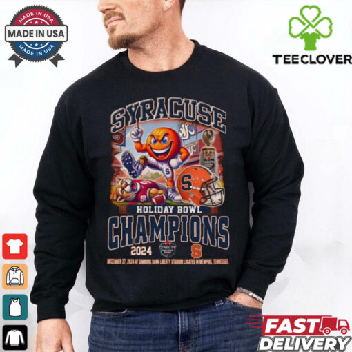Official Syracuse Orange Holiday Bowl Champions 2024 Dec 27 At Simmons Bank Liberty Stadium Mascot t shirt