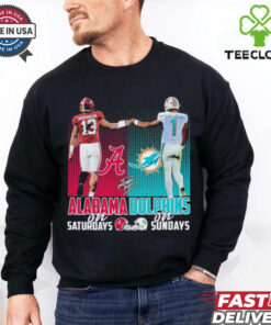 Official Tagovailoa Alabama Crimson Tide On Saturdays and Tagovailoa Miami Dolphins On Sundays 2024 Signature Shirt