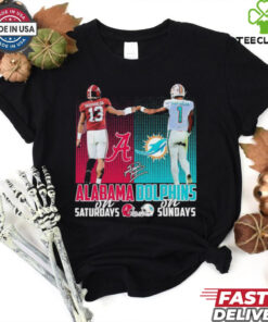Official Tagovailoa Alabama Crimson Tide On Saturdays and Tagovailoa Miami Dolphins On Sundays 2024 Signature Shirt