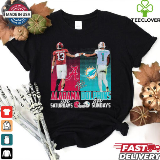 Official Tagovailoa Alabama Crimson Tide On Saturdays and Tagovailoa Miami Dolphins On Sundays 2024 Signature Shirt