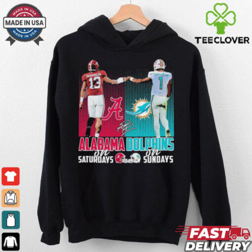 Official Tagovailoa Alabama Crimson Tide On Saturdays and Tagovailoa Miami Dolphins On Sundays 2024 Signature Shirt