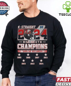 Official Tampa Bay Buccaneers 4 Straight NFC South Champions 2024 Helmet Shirt